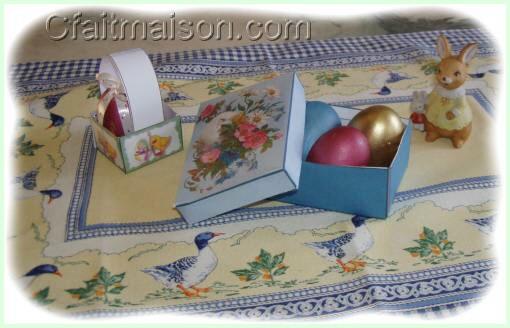 Boîte et panier de Pâques imprimés, découpés et collés