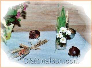 Briochettes et mini-bouquet de graminées.