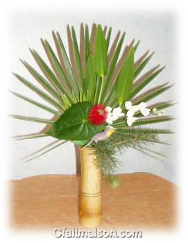 Bouquet avec feuille de palmier