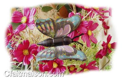 Papillon en tissu, origine asiatique.