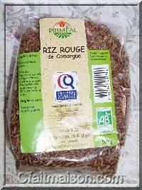 Paquet de riz rouge bio