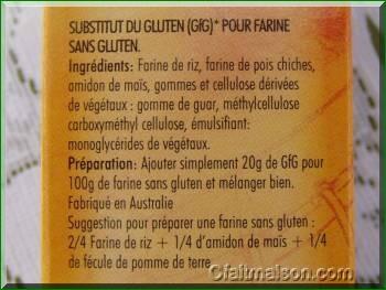 Mode d'emploi du substitut du gluten GfG d'Orgran.