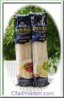 Tagliatelles et spaghettis de marque Scotti garanties sans gluten.